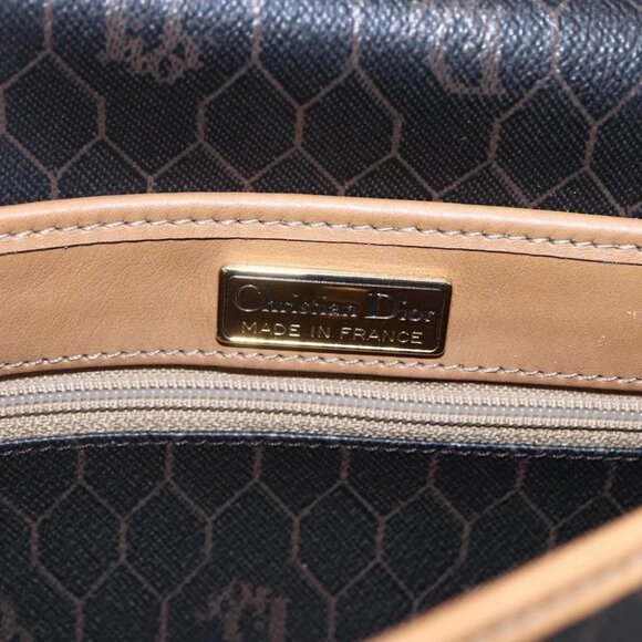 Christian Dior Honeycomb Canvas Shoulder Bag PVC Leather Black - Picture 15 of 16